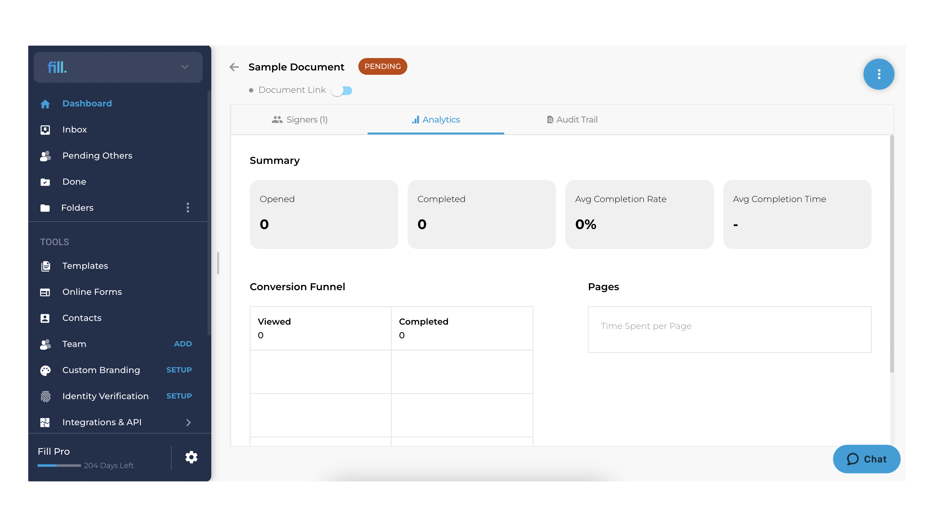 Real-time insights and progress updates on your documents in HubSpot.