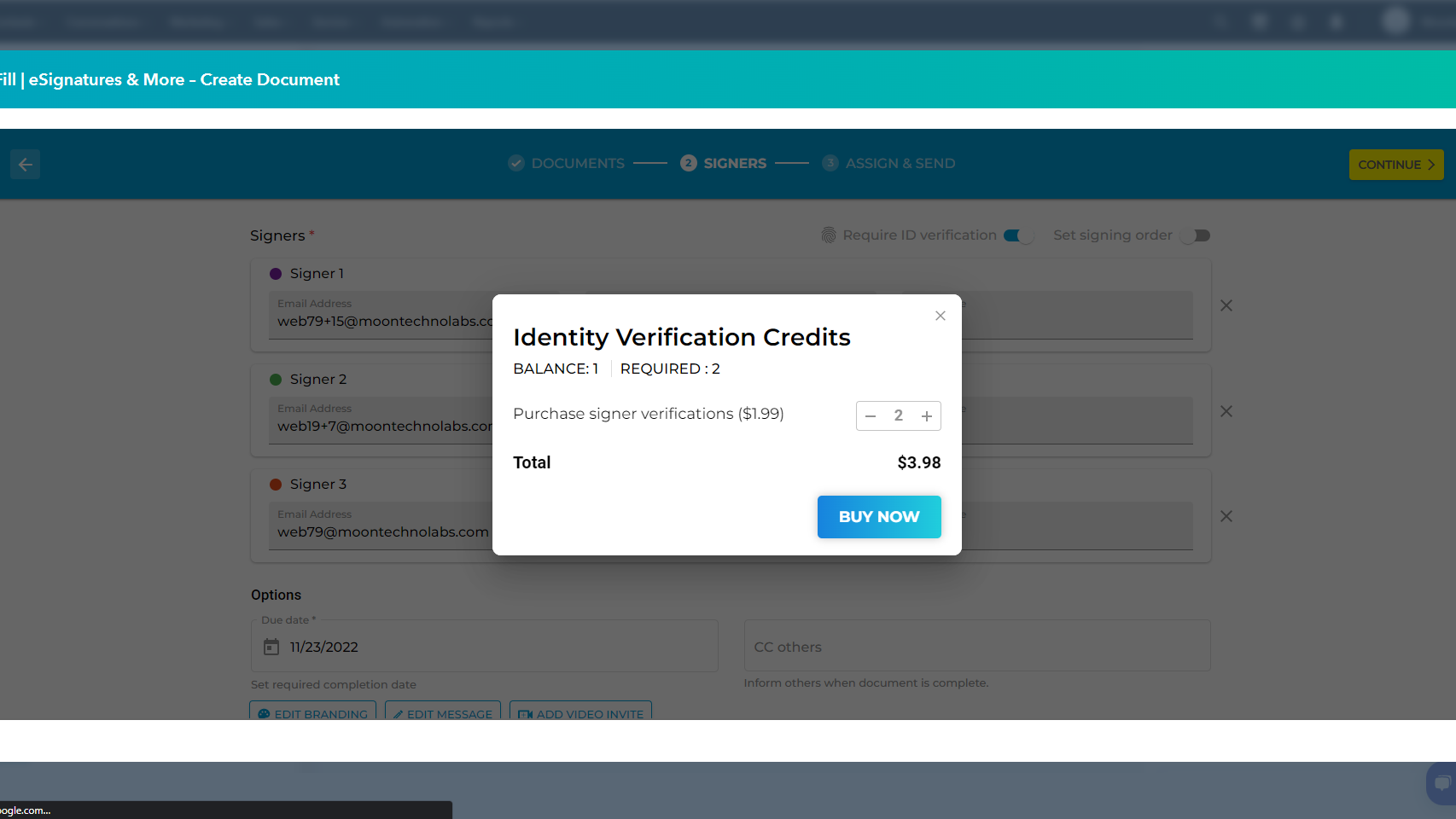 Request eSignatures with signer verification.